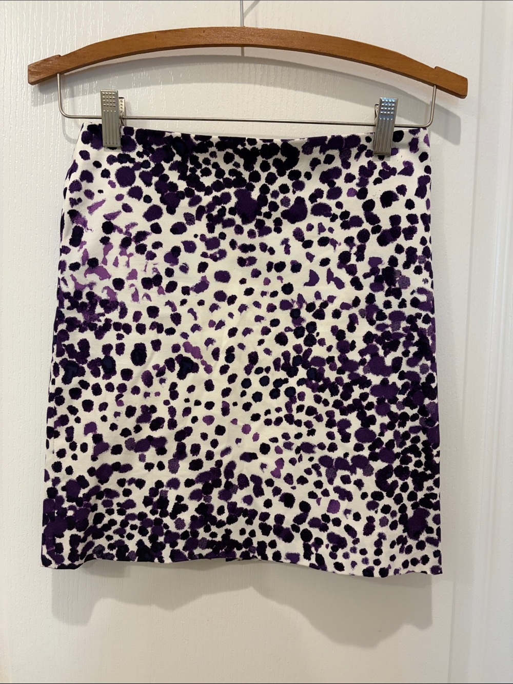 SAMANTHA SUNG Purple White Mini Skirt Abstract Print S